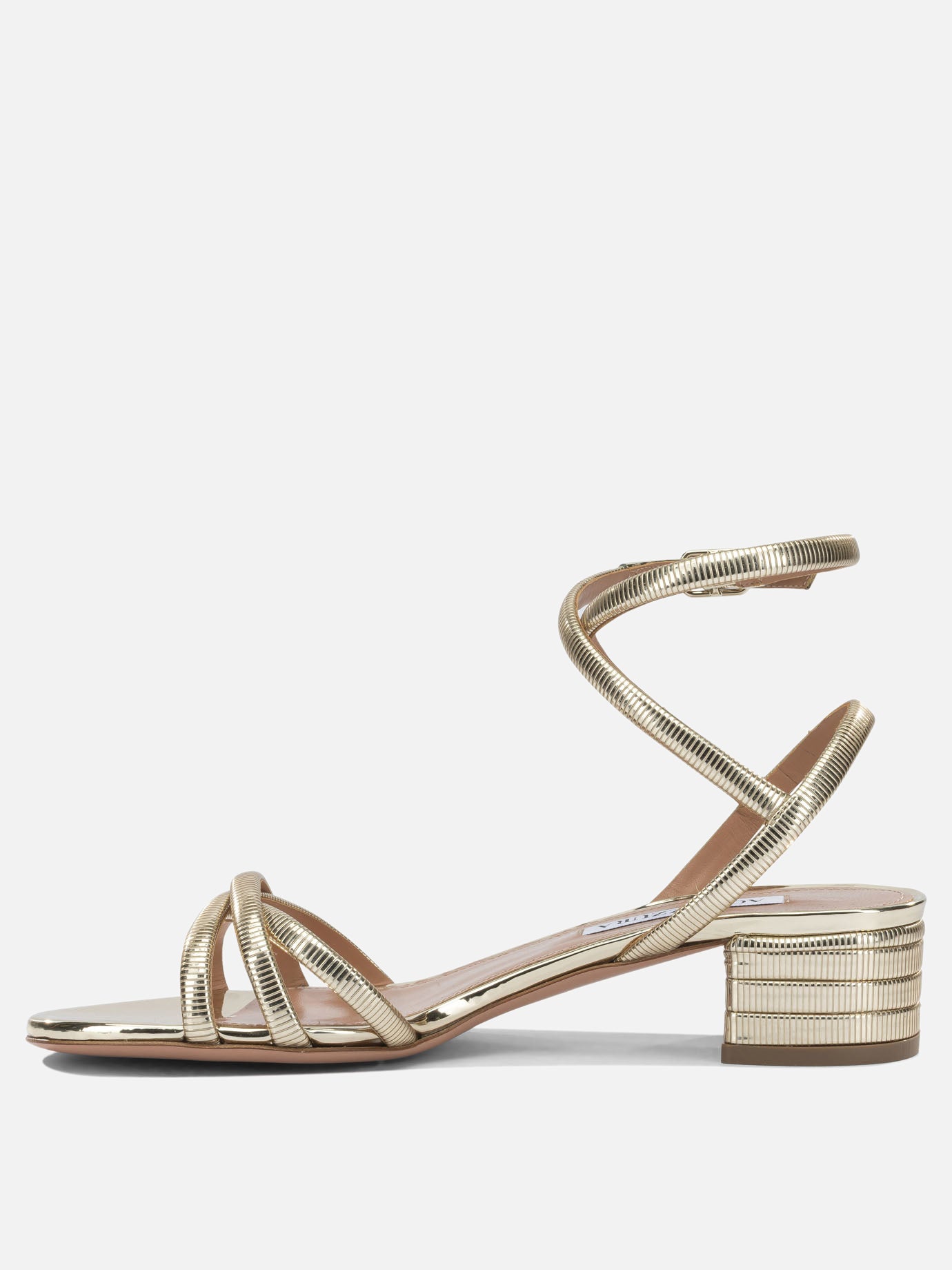Heeled sandals 40% polyester 38% polyurethane 22% thermoplastic polyurethane - 100% calf leather  Gold - Aquazzura Women | PDP | VIETTI Online Store | Zoom-Modal_3
