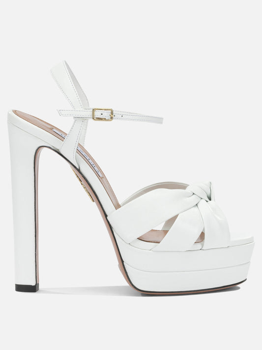Sandali con tacco 100% crossbred leather - 100% calf leather  Bianco - Aquazzura Donna | PLP | VIETTI Online Store 
