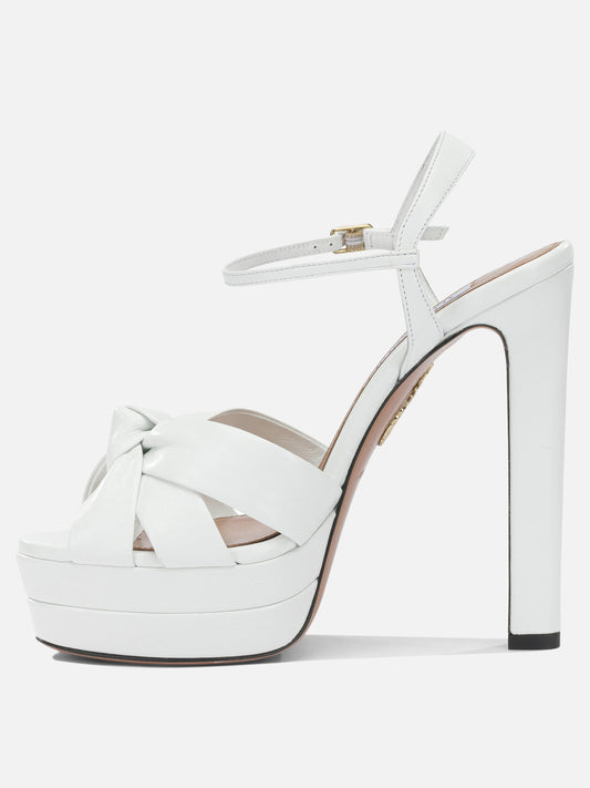 Aquazzura "Nina Plateau 130MM" Heeled sandals White

