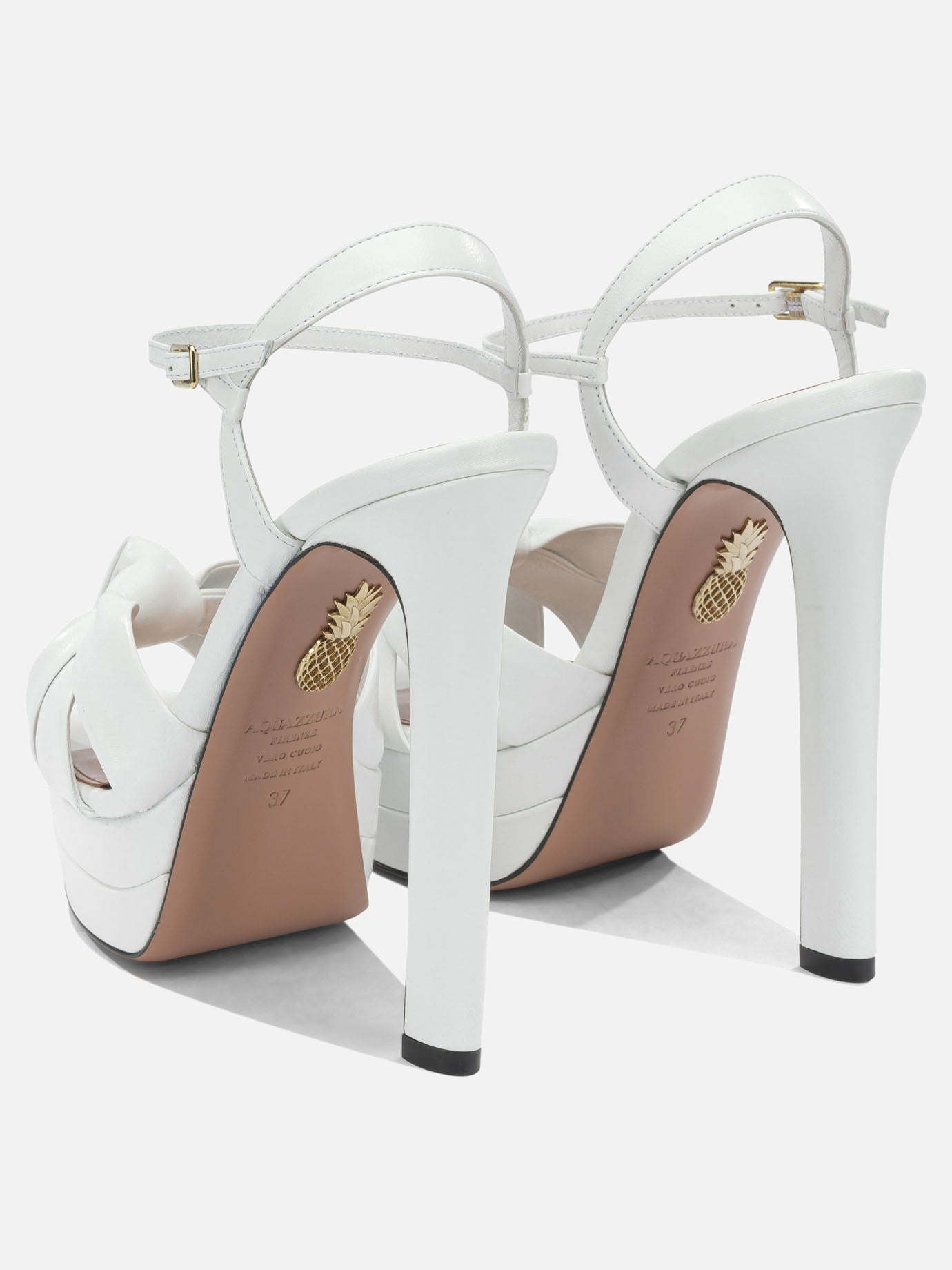 Sandali con tacco 100% crossbred leather - 100% calf leather  Bianco - Aquazzura Donna | PDP | VIETTI Online Store | thumbnail_4