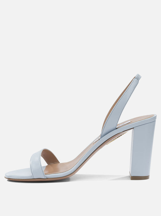 Aquazzura "So Nude Block 85mm" heeled sandals Light blue

