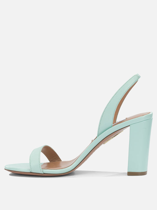 Aquazzura "So Nude Block 85mm" heeled sandals Light blue

