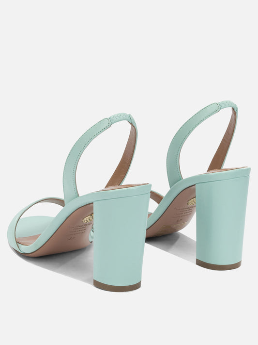 Aquazzura "So Nude Block 85mm" heeled sandals Light blue

