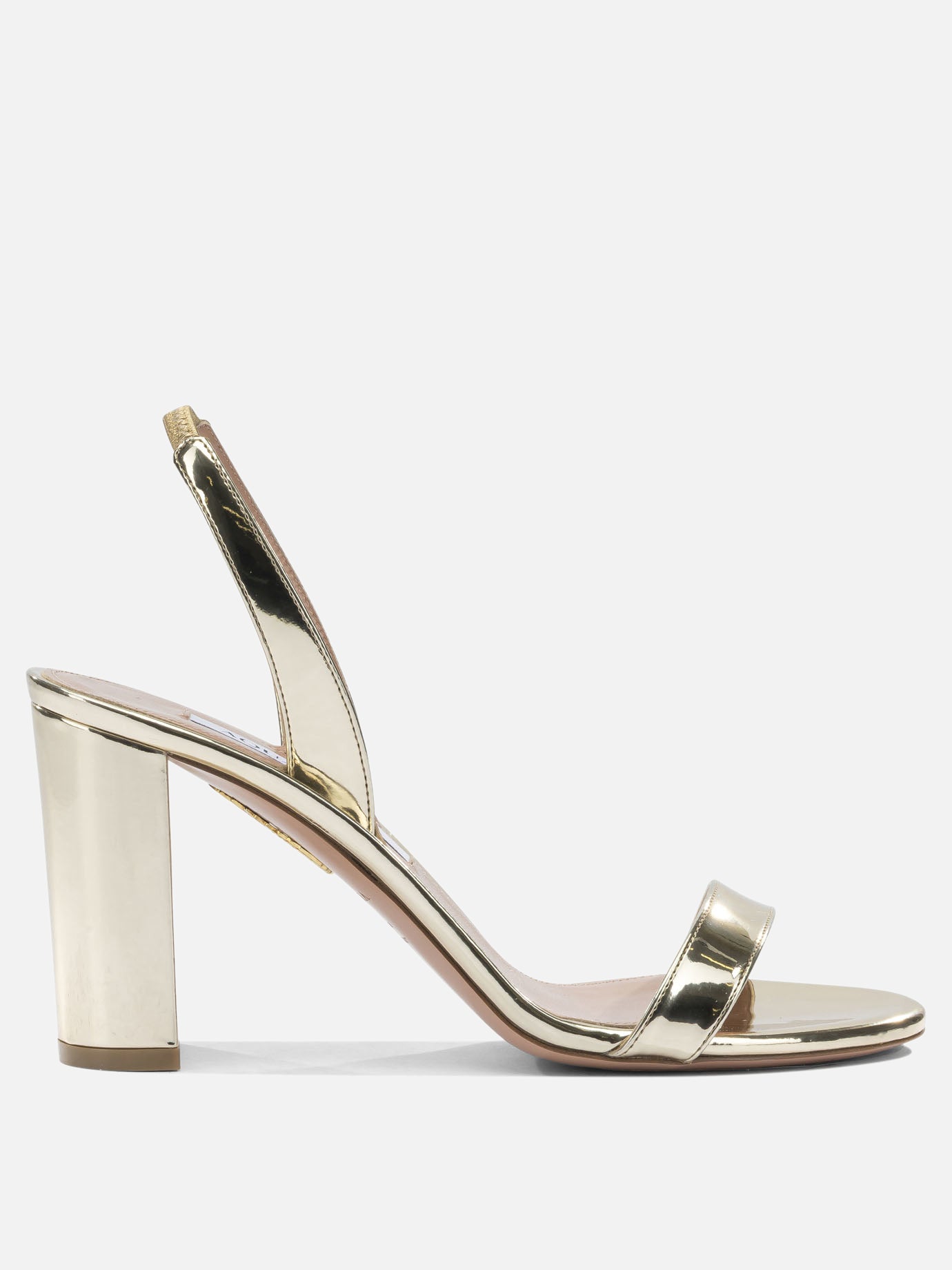Sandali con tacco 40% polyester 38% polyurethane 22% thermoplastic polyurethane - 100% calf leather  Oro - Aquazzura Donna | PDP | VIETTI Online Store | thumbnail