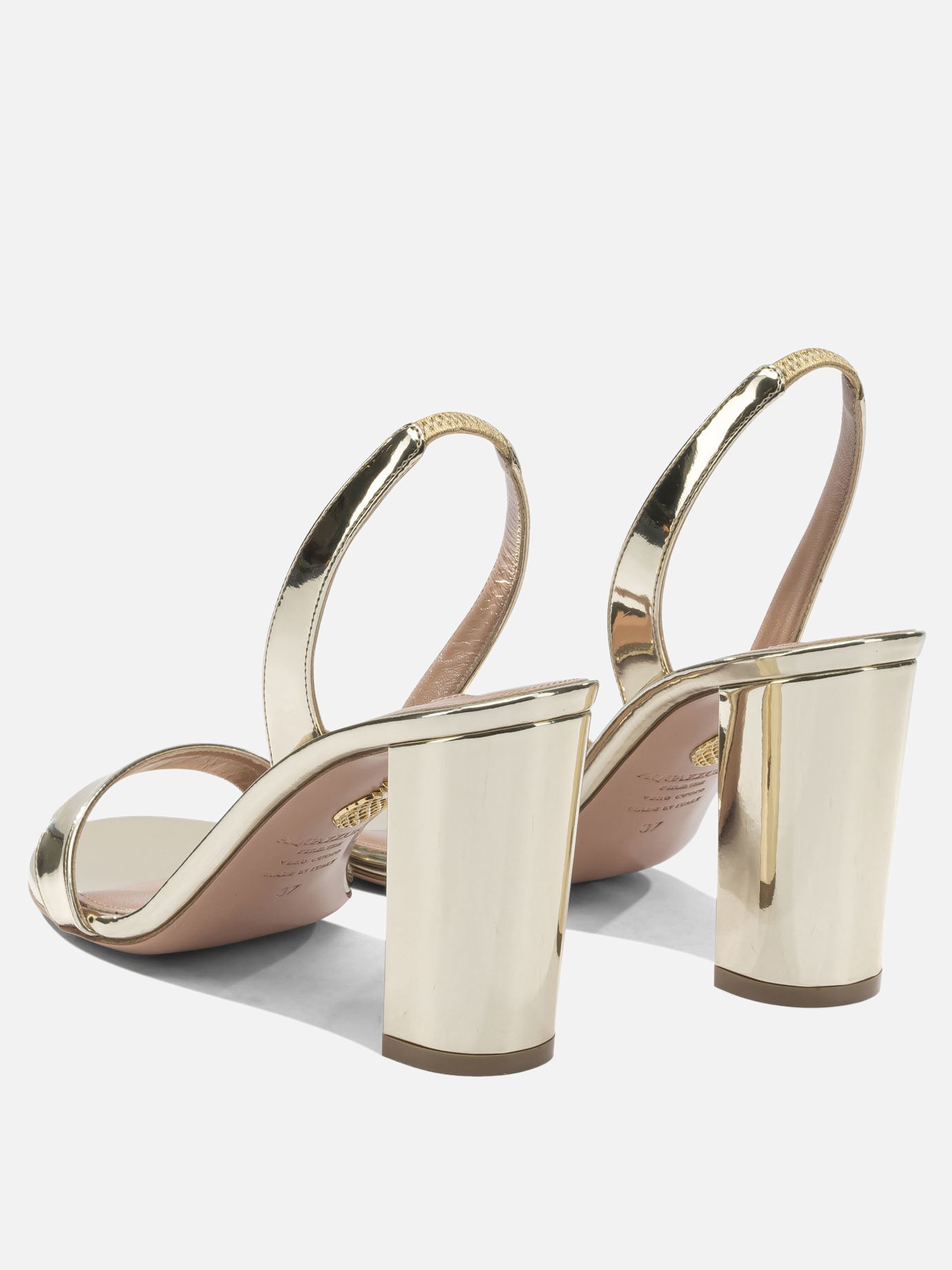 Sandali con tacco 40% polyester 38% polyurethane 22% thermoplastic polyurethane - 100% calf leather  Oro - Aquazzura Donna | PDP | VIETTI Online Store | Zoom-Modal_4
