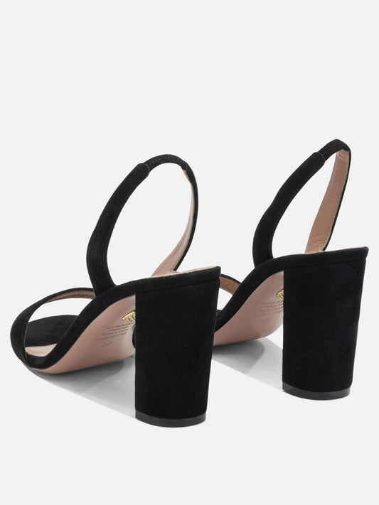 Aquazzura "So Nude Block 85mm" Heeled Sandals Black

