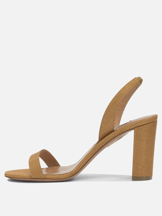 Aquazzura "So Nude Block 85mm" heeled sandals Brown

