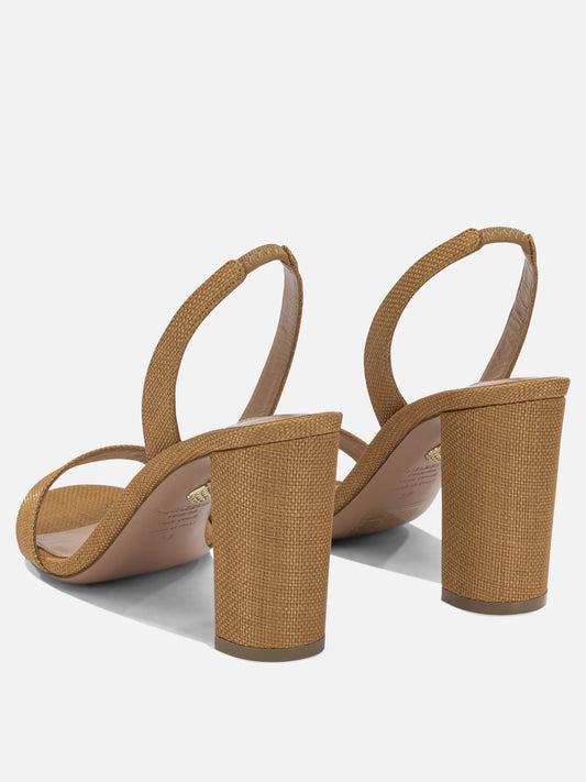 Aquazzura "So Nude Block 85mm" heeled sandals Brown

