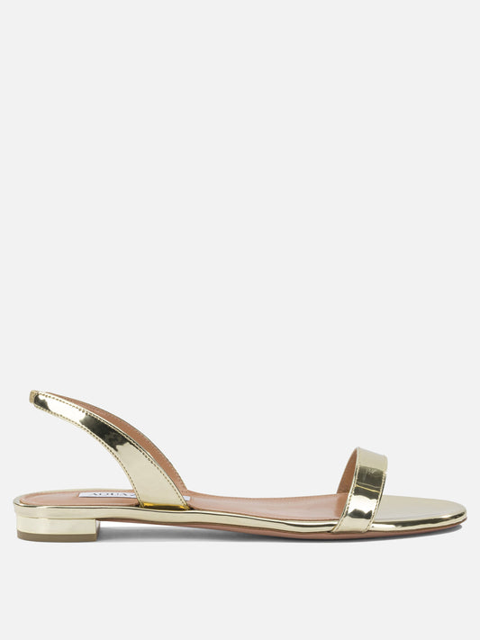 Sandali bassi 40% polyester 38% polyurethane 22% thermoplastic polyurethane - 100% calf leather  Oro - Aquazzura Donna | PLP | VIETTI Online Store 
