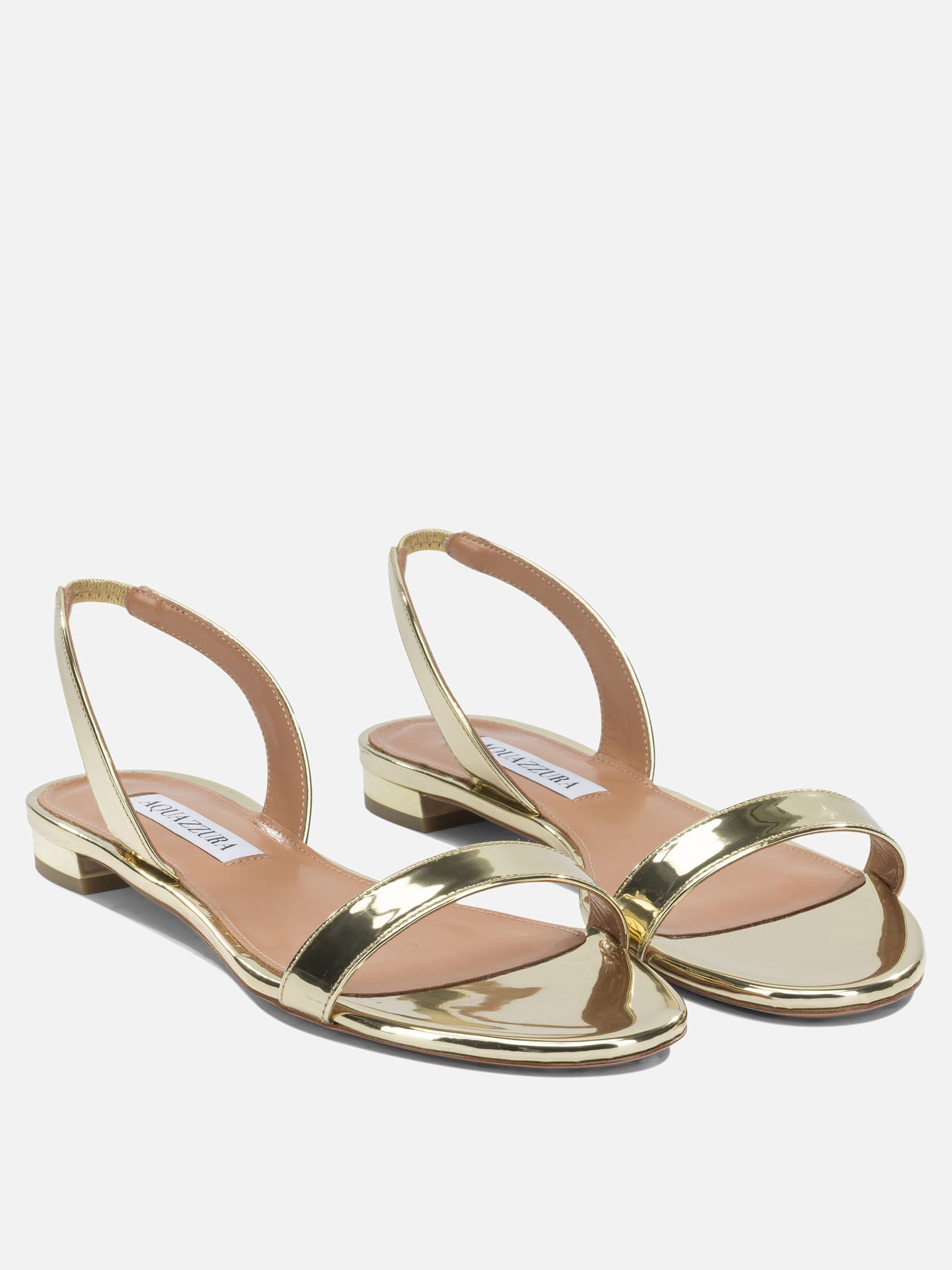 Flat sandals 40% polyester 38% polyurethane 22% thermoplastic polyurethane - 100% calf leather  Gold - Aquazzura Women | PDP | VIETTI Online Store | Zoom-Modal_2
