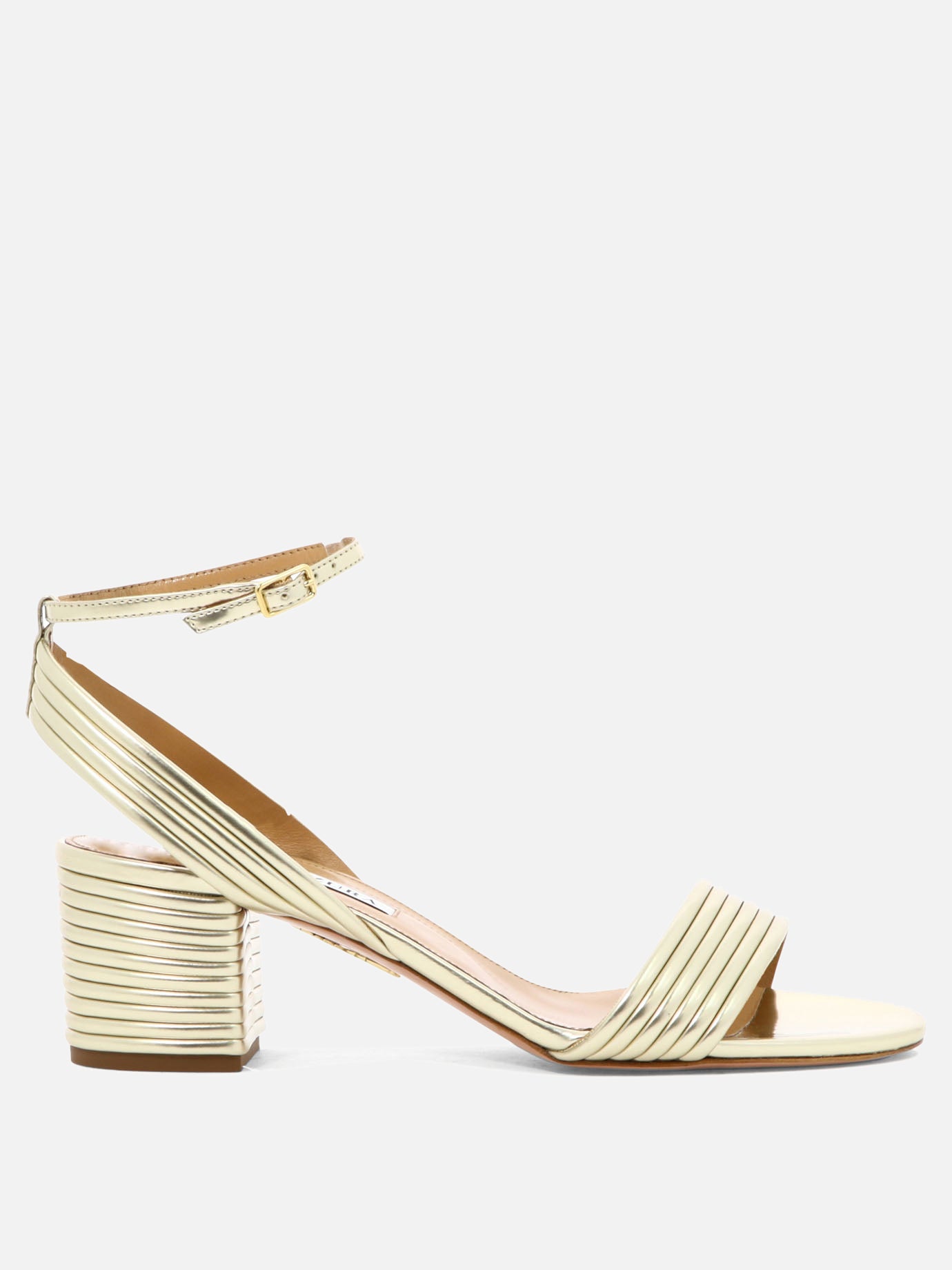 Heeled sandals 5% alfa - 100% calf leather  Gold - Aquazzura Women | PDP | VIETTI Online Store | Zoom-Modal
