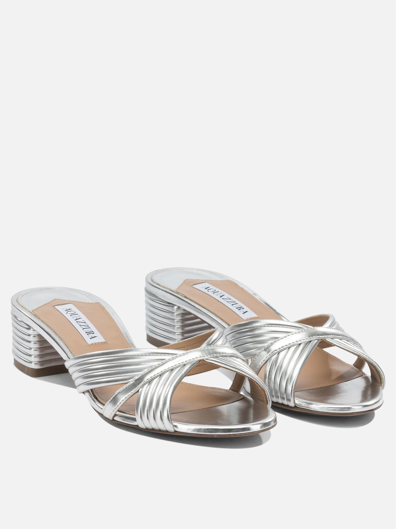 Heeled sandals 05% alpha - 100% calf leather  Silver - Aquazzura Women | PDP | VIETTI Online Store | thumbnail_2
