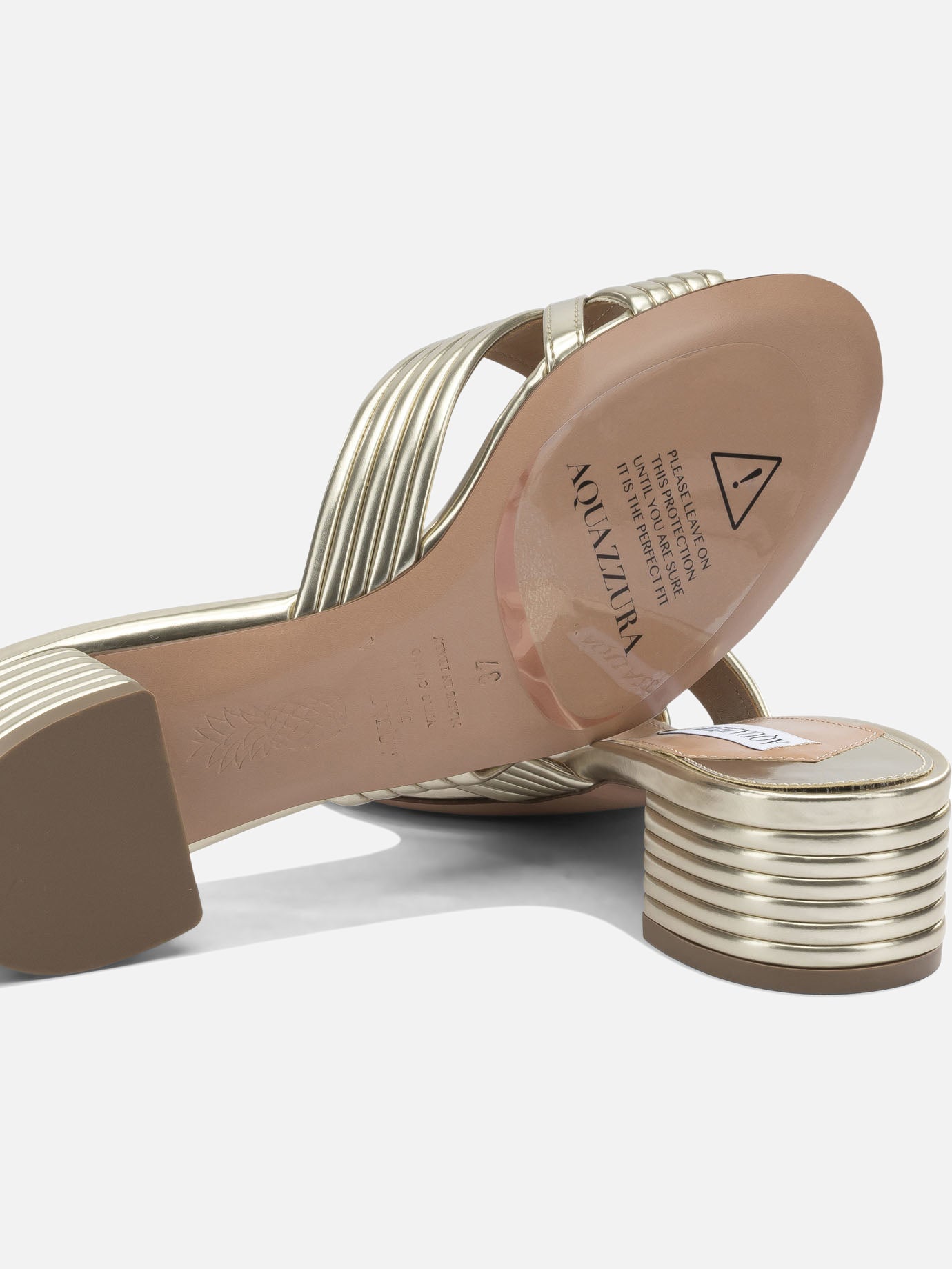 Heeled sandals 05% alpha - 100% calf leather  Gold - Aquazzura Women | PDP | VIETTI Online Store | thumbnail_5
