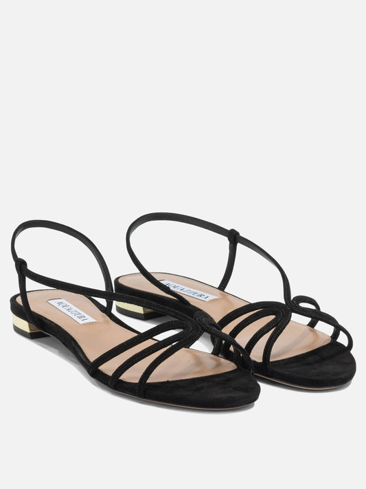 Sandali bassi 100% kid leather - 100% calf leather  Nero - Aquazzura Donna | PLP | VIETTI Online Store | 2
