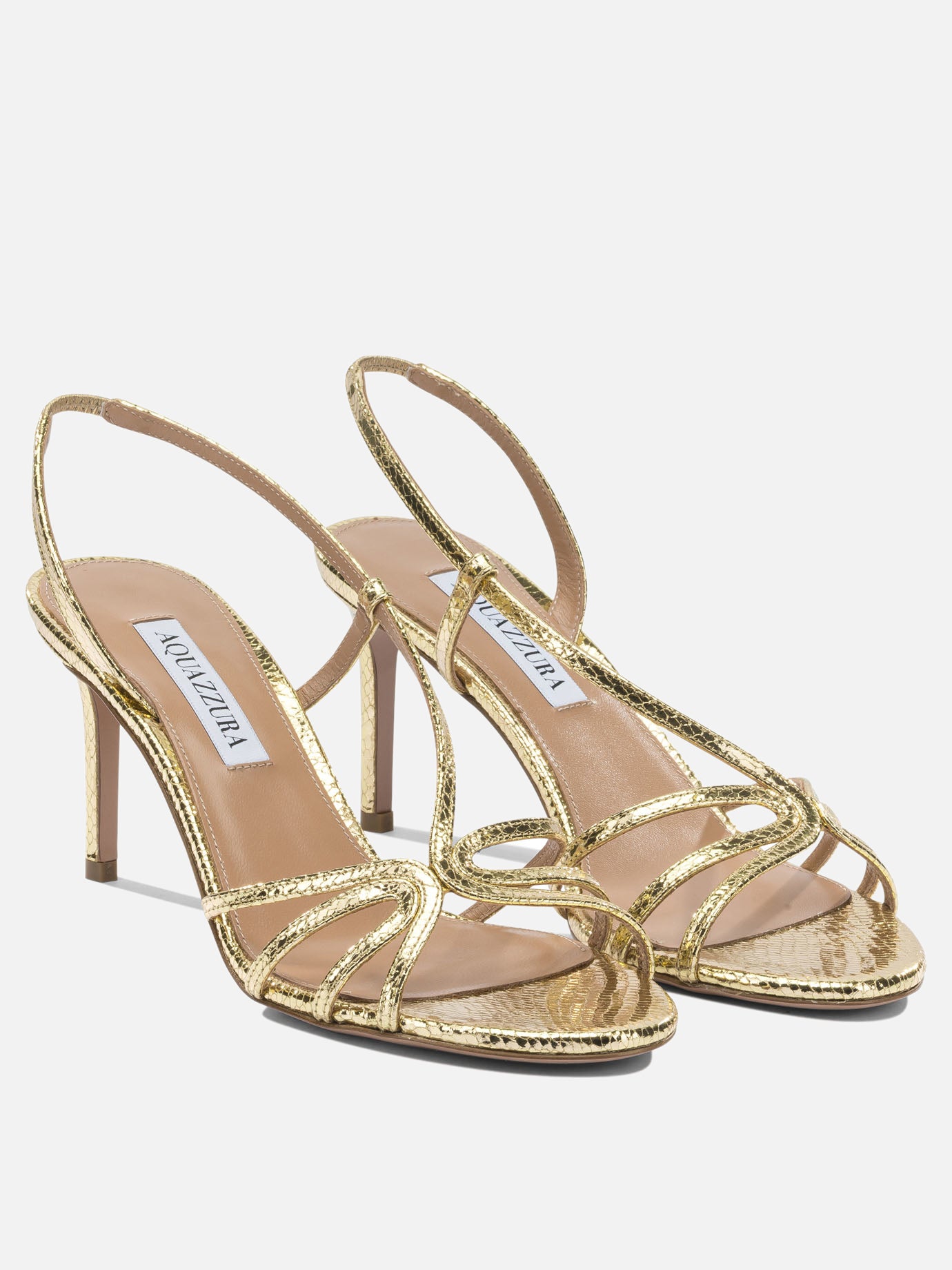 Sandali con tacco 100% goat leather - 100% calf leather  Oro - Aquazzura Donna | PDP | VIETTI Online Store | Zoom-Modal_2
