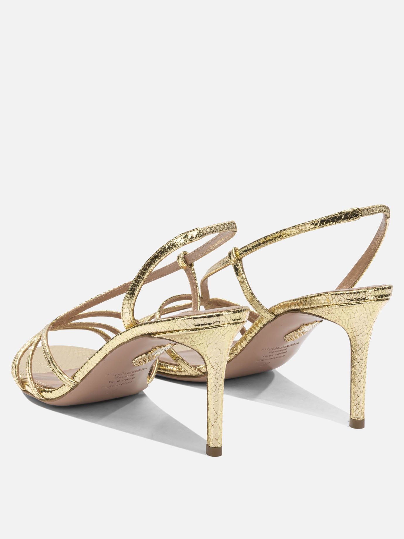 Sandali con tacco 100% goat leather - 100% calf leather  Oro - Aquazzura Donna | PDP | VIETTI Online Store | Zoom-Modal_4
