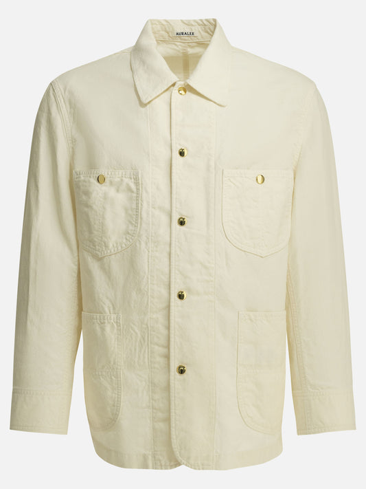 Overshirt jackets Solid colour  White - Auralee Men | PLP | VIETTI Online Store 
