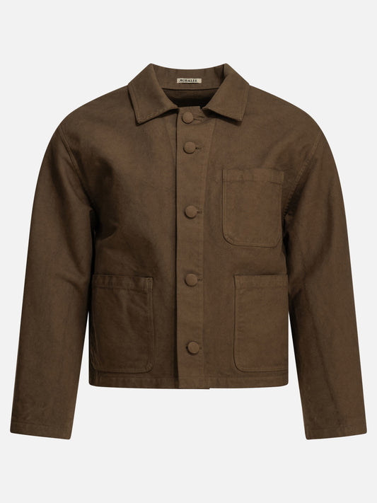 Auralee Cotton overshirt jacket Brown

