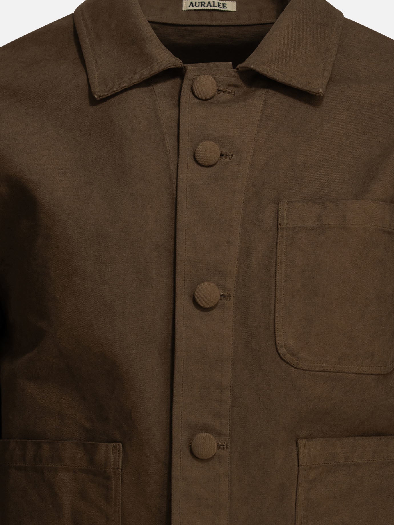 Overshirt jackets Solid colour  Brown - Auralee Men | PDP | VIETTI Online Store | thumbnail_3