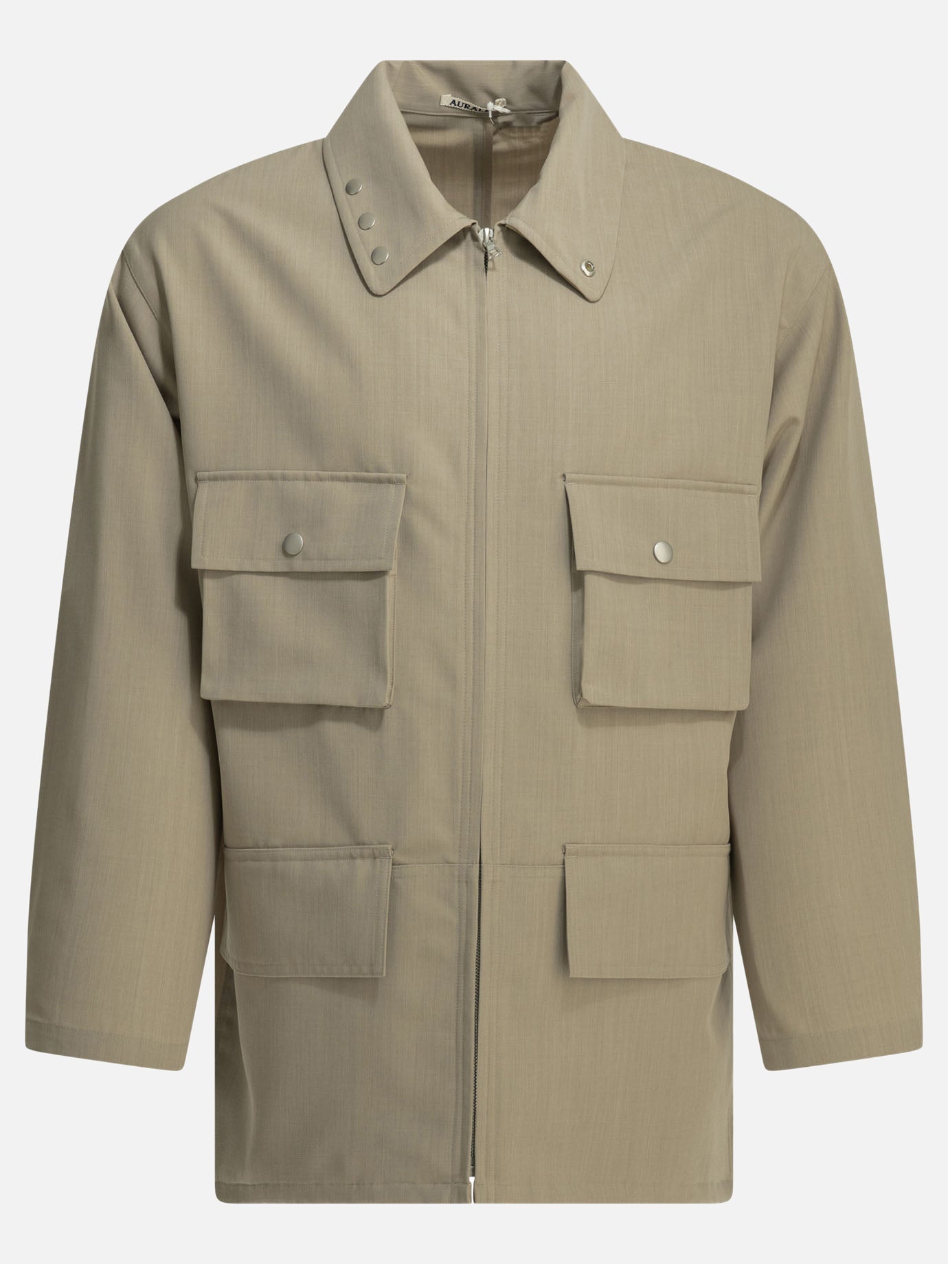 Overshirt jackets Solid colour  Beige - Auralee Men | PDP | VIETTI Online Store | Zoom-Modal
