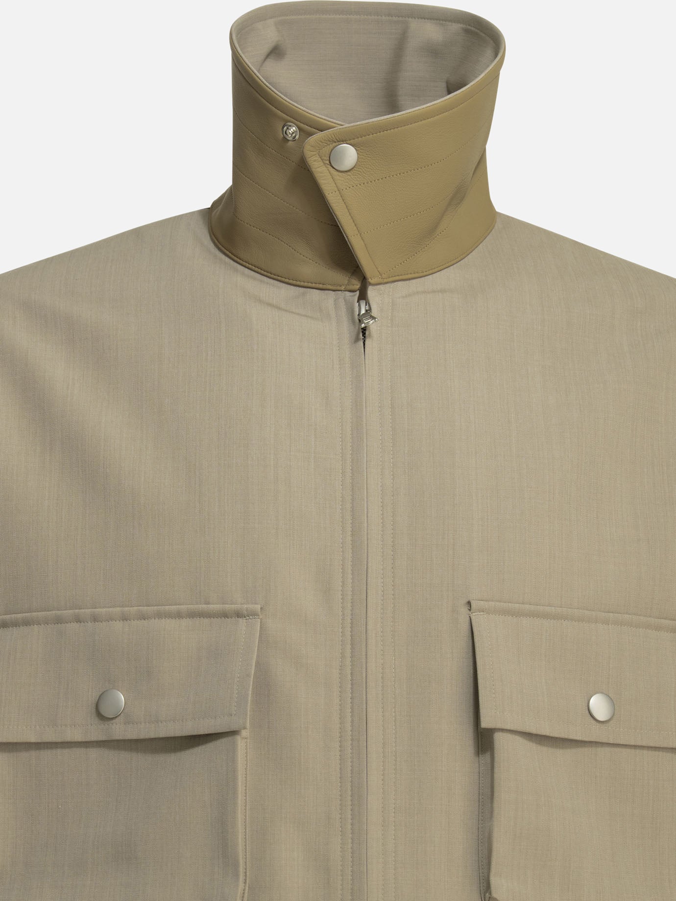 Overshirt jackets Solid colour  Beige - Auralee Men | PDP | VIETTI Online Store | thumbnail_3