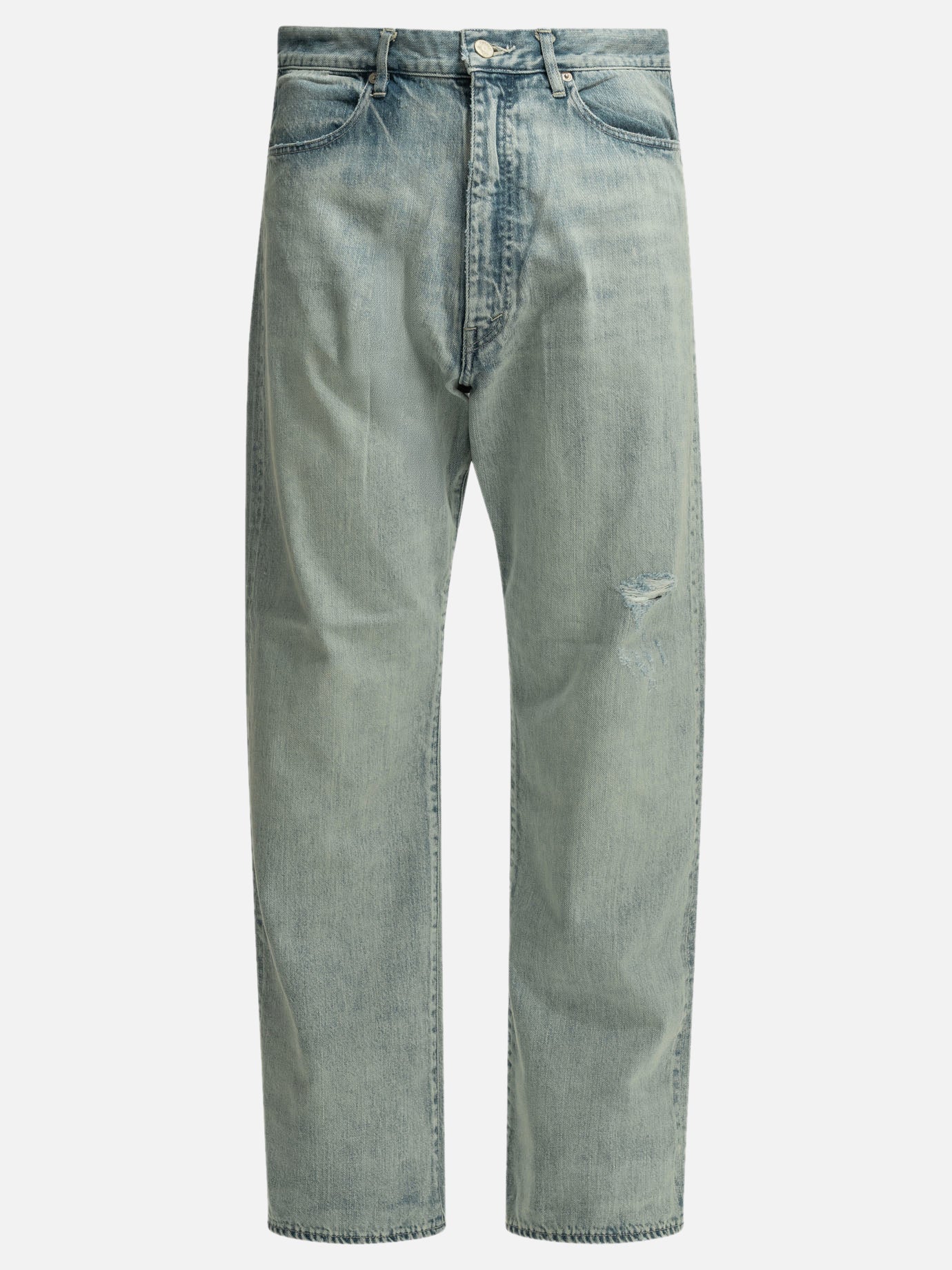 Wide-leg jeans Solid colour  Light blue - Auralee Men | PDP | VIETTI Online Store | Zoom-Modal
