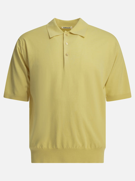 Polo shirts with buttons Solid colour  Yellow - Auralee Men | PLP | VIETTI Online Store 
