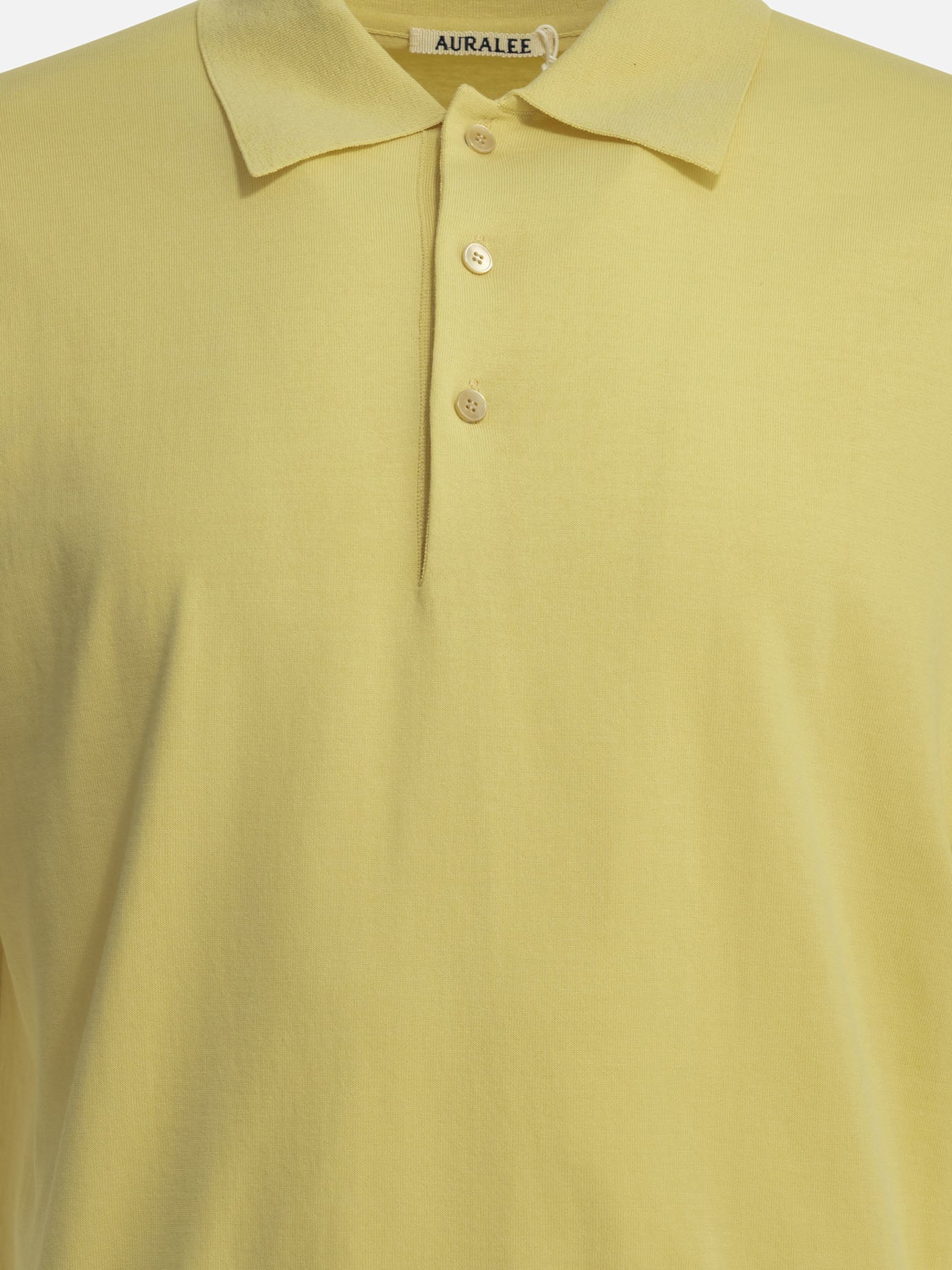 Polo shirts with buttons Solid colour  Yellow - Auralee Men | PDP | VIETTI Online Store | thumbnail_3