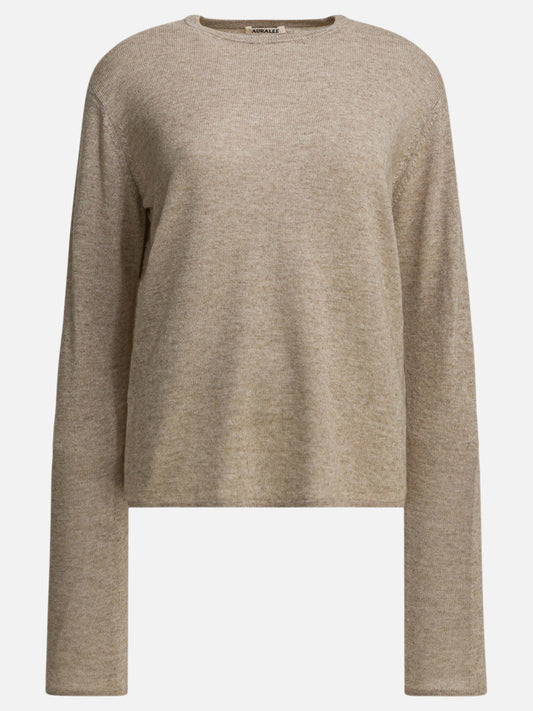 Auralee Cashmere crewneck sweater Beige

