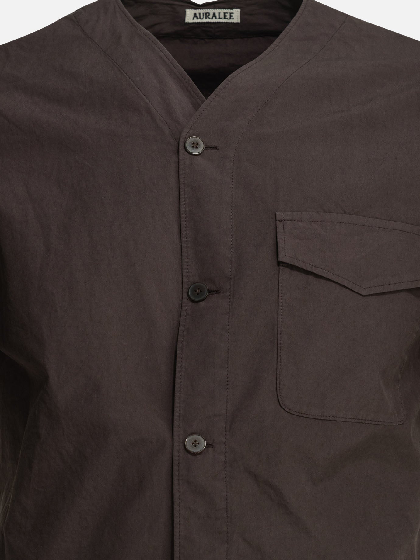 Casual shirts Solid colour  Brown - Auralee Men | PDP | VIETTI Online Store | thumbnail_3
