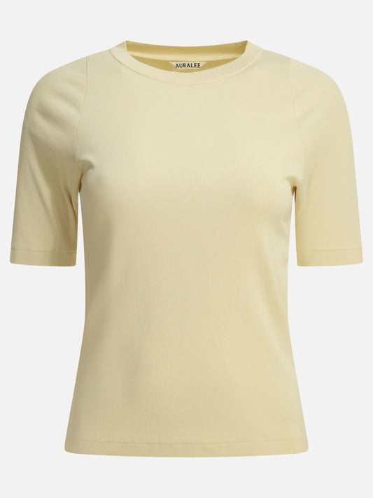 Crewneck t-shirts Solid colour  White - Auralee Women | PLP | VIETTI Online Store 
