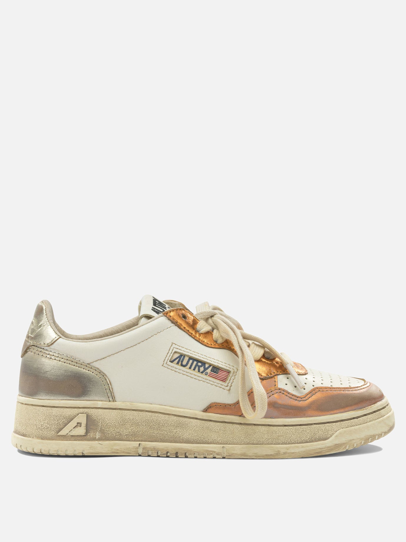Sneaker basse 55% cow leather 45% goat leather - 100% rubber  Arancione - Autry Donna | PDP | VIETTI Online Store | thumbnail