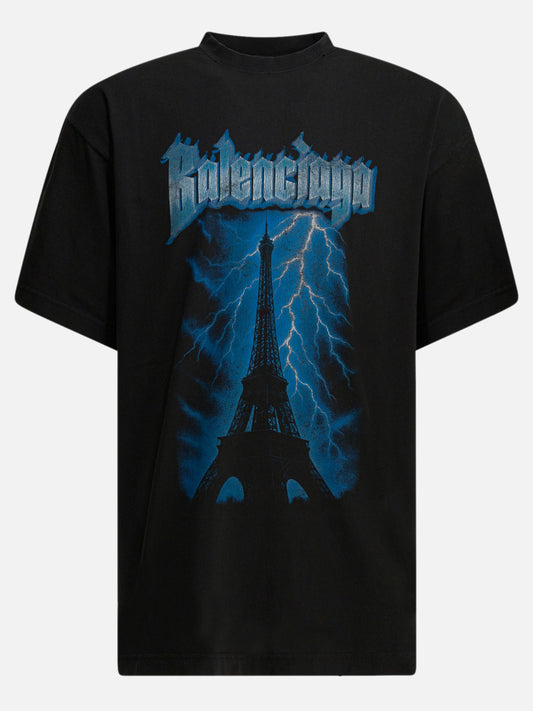 Crewneck t-shirts Logo  Black - Balenciaga Men | PDP | VIETTI Online Store 
