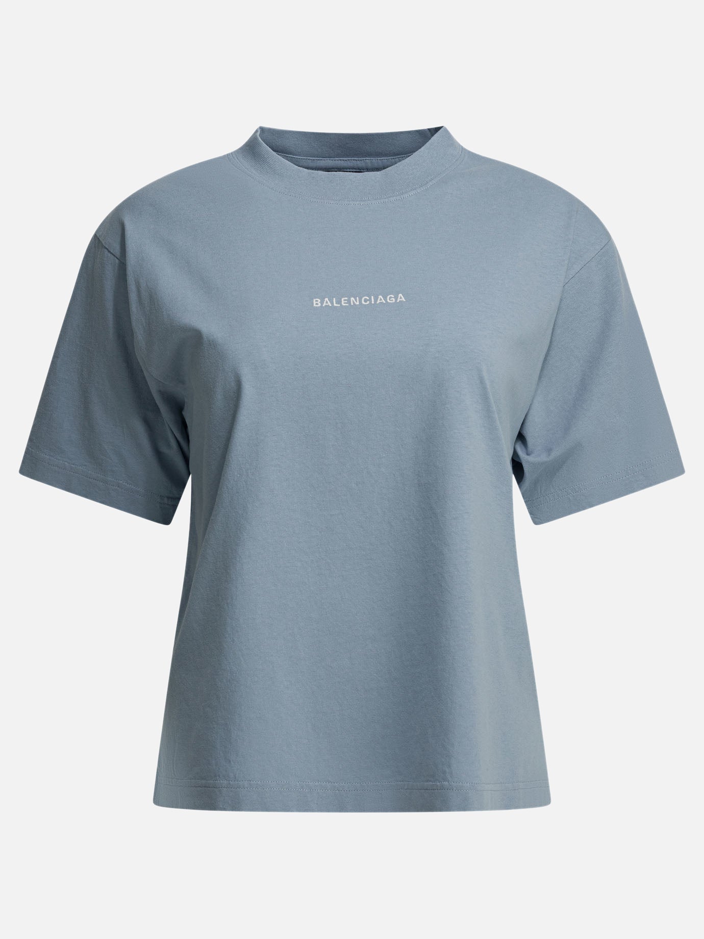T-shirt girocollo Logo  Azzurro - Balenciaga Donna | PDP | VIETTI Online Store | thumbnail