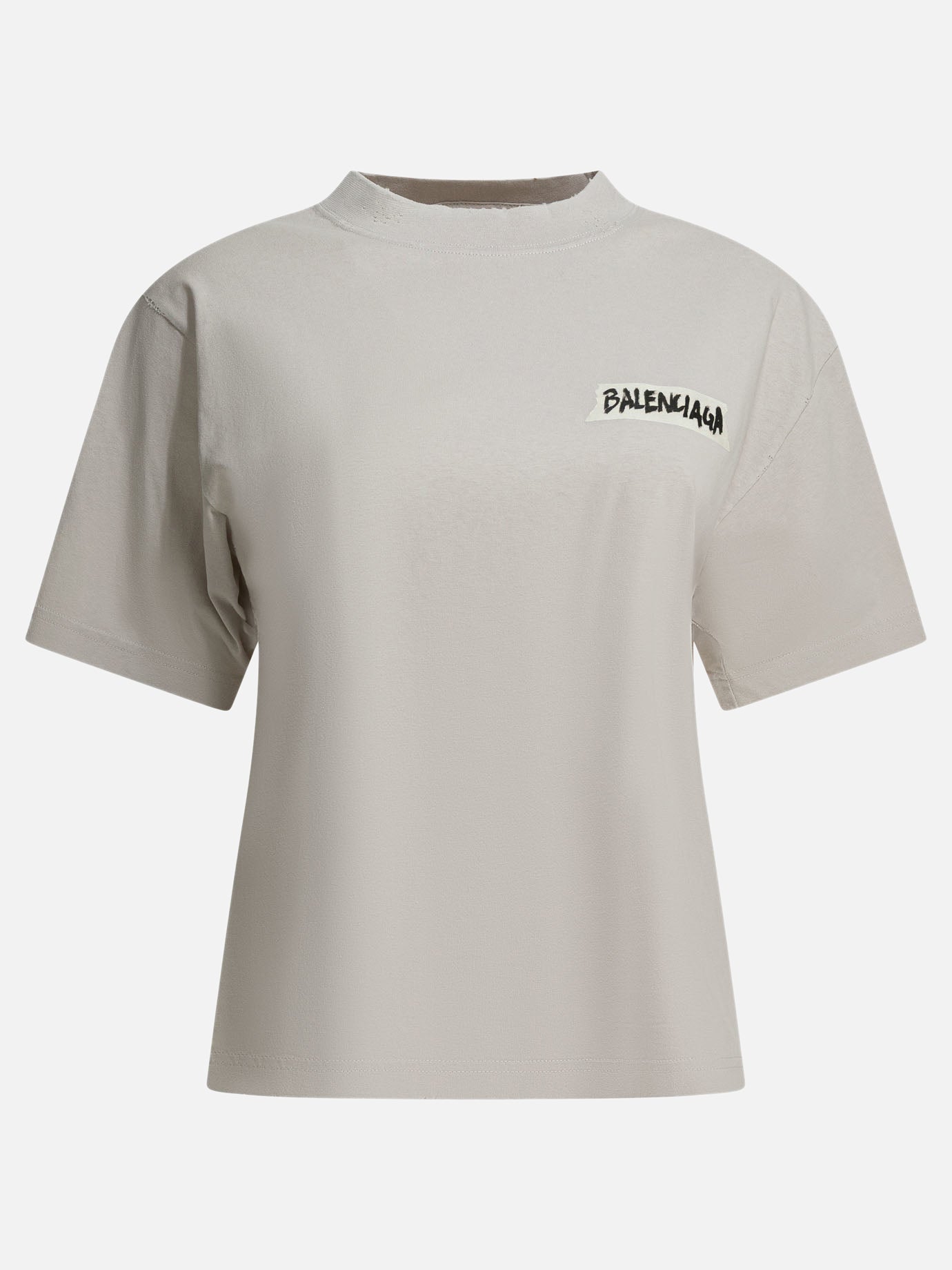 T-shirt girocollo Logo  Bianco - Balenciaga Donna | PDP | VIETTI Online Store | Zoom-Modal

