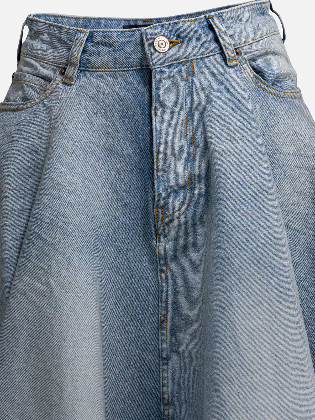 Balenciaga "Godet" Long skirt Light blue - VIETTI