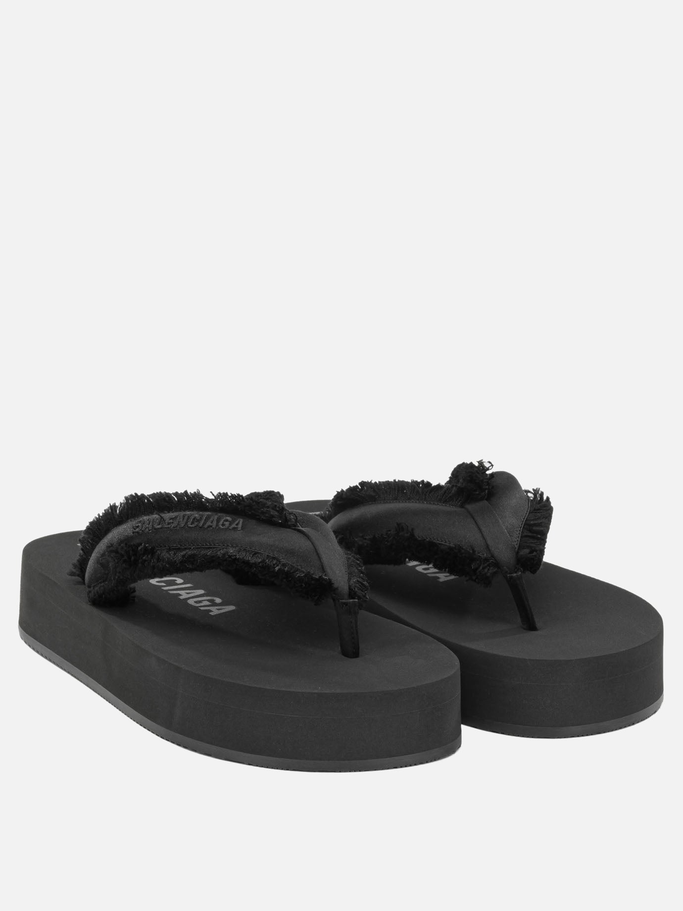Flat sandals 72% viscose 28% mulberry silk  Black - Balenciaga Women | PDP | VIETTI Online Store | Zoom-Modal_2
