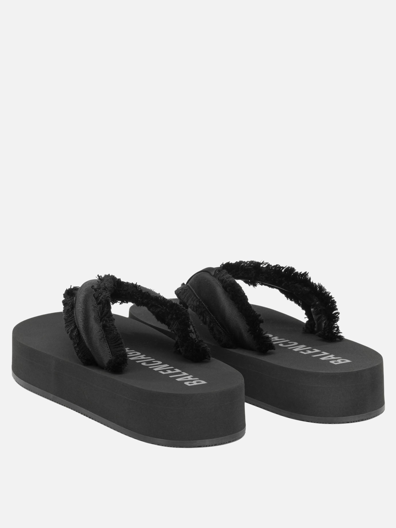 Flat sandals 72% viscose 28% mulberry silk  Black - Balenciaga Women | PDP | VIETTI Online Store | thumbnail_4