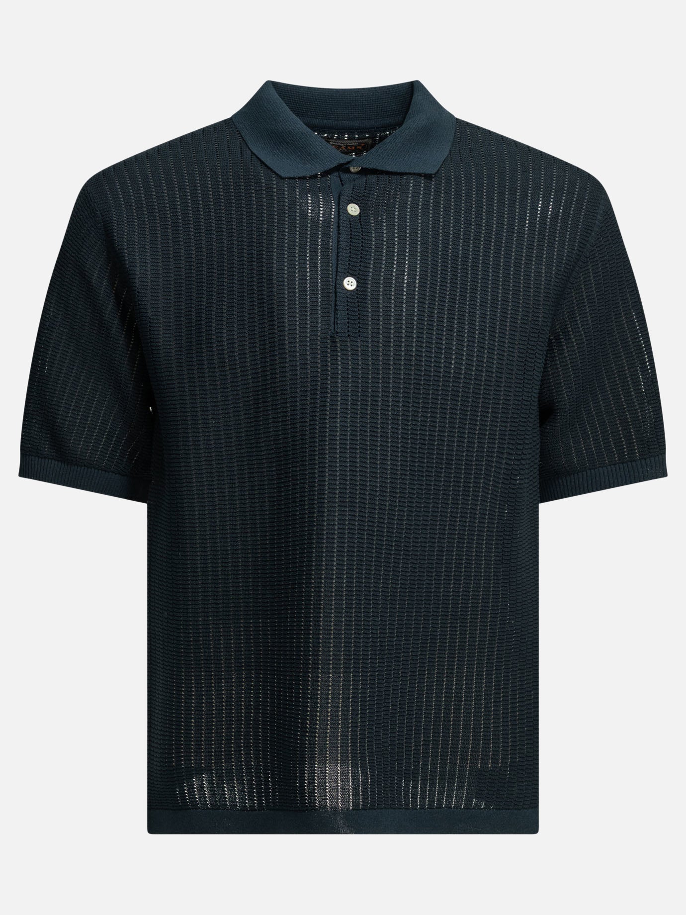 Polo shirts with buttons Textured knit  Blue - Beams Plus Men | PDP | VIETTI Online Store | Zoom-Modal
