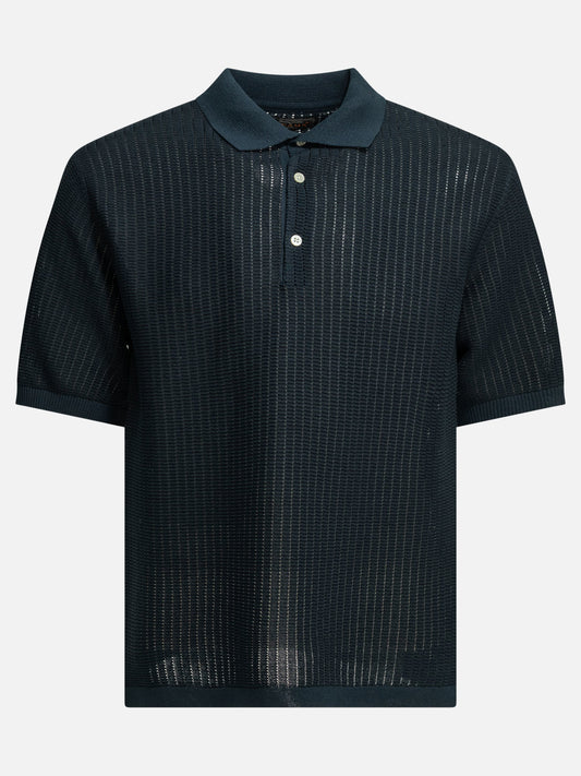Polo shirts with buttons Textured knit  Blue - Beams Plus Men | PLP | VIETTI Online Store 
