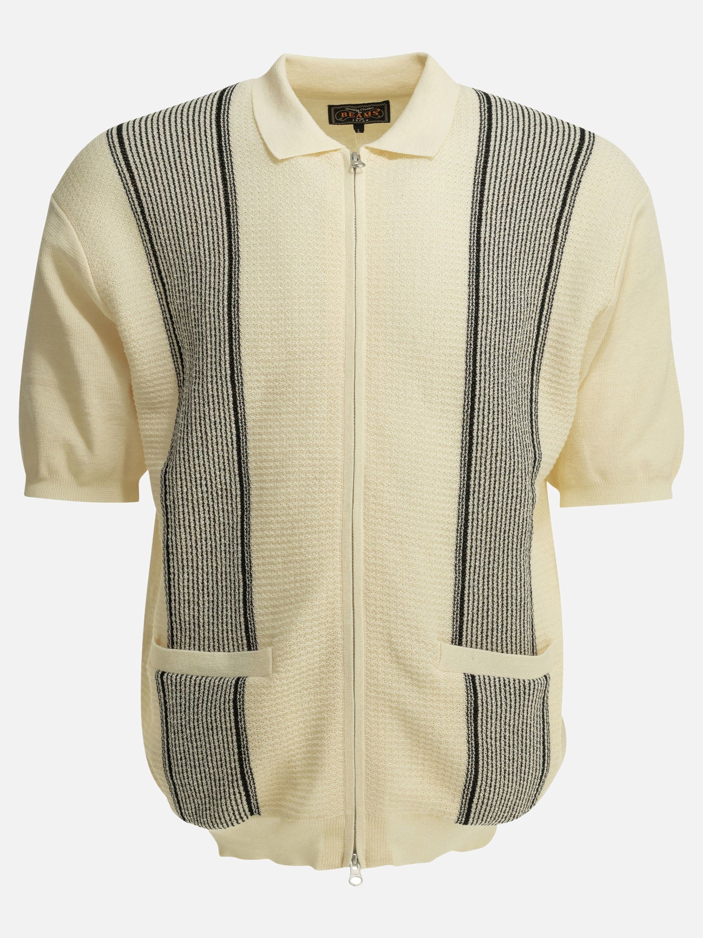 Polo shirts without buttons Textured knit  White - Beams Plus Men | PDP | VIETTI Online Store | Zoom-Modal
