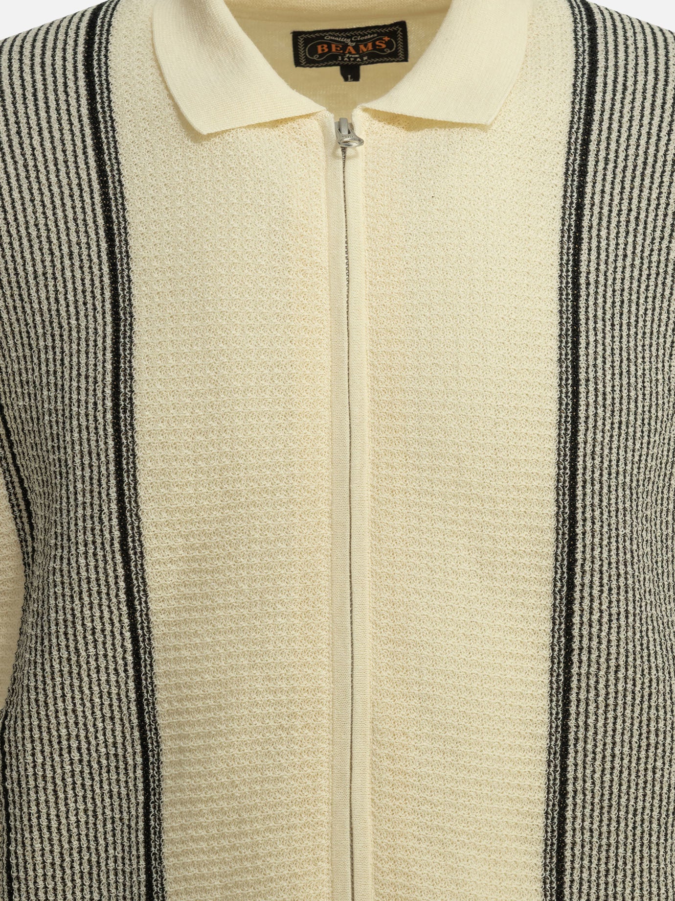 Polo shirts without buttons Textured knit  White - Beams Plus Men | PDP | VIETTI Online Store | Zoom-Modal_3
