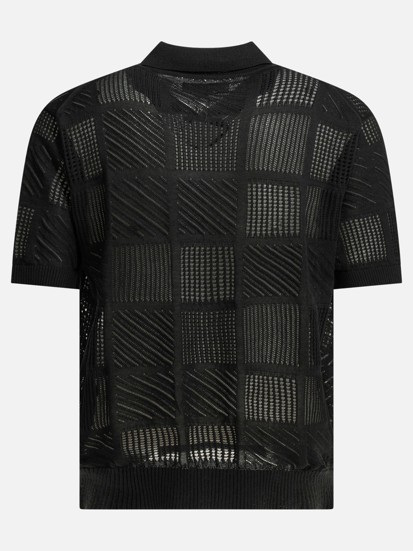 Polo shirts with buttons Textured knit  Black - Beams Plus Men | PDP | VIETTI Online Store | Zoom-Modal_2
