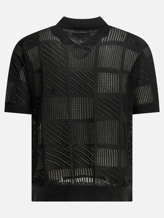 Polo shirts with buttons Textured knit  Black - Beams Plus Men | PLP | VIETTI Online Store | 2
