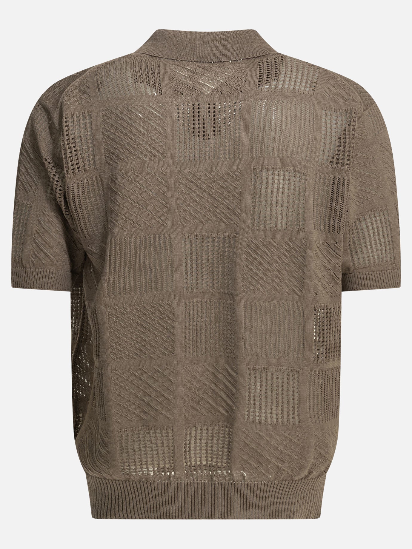 Polo shirts with buttons Textured knit  Brown - Beams Plus Men | PDP | VIETTI Online Store | thumbnail_2