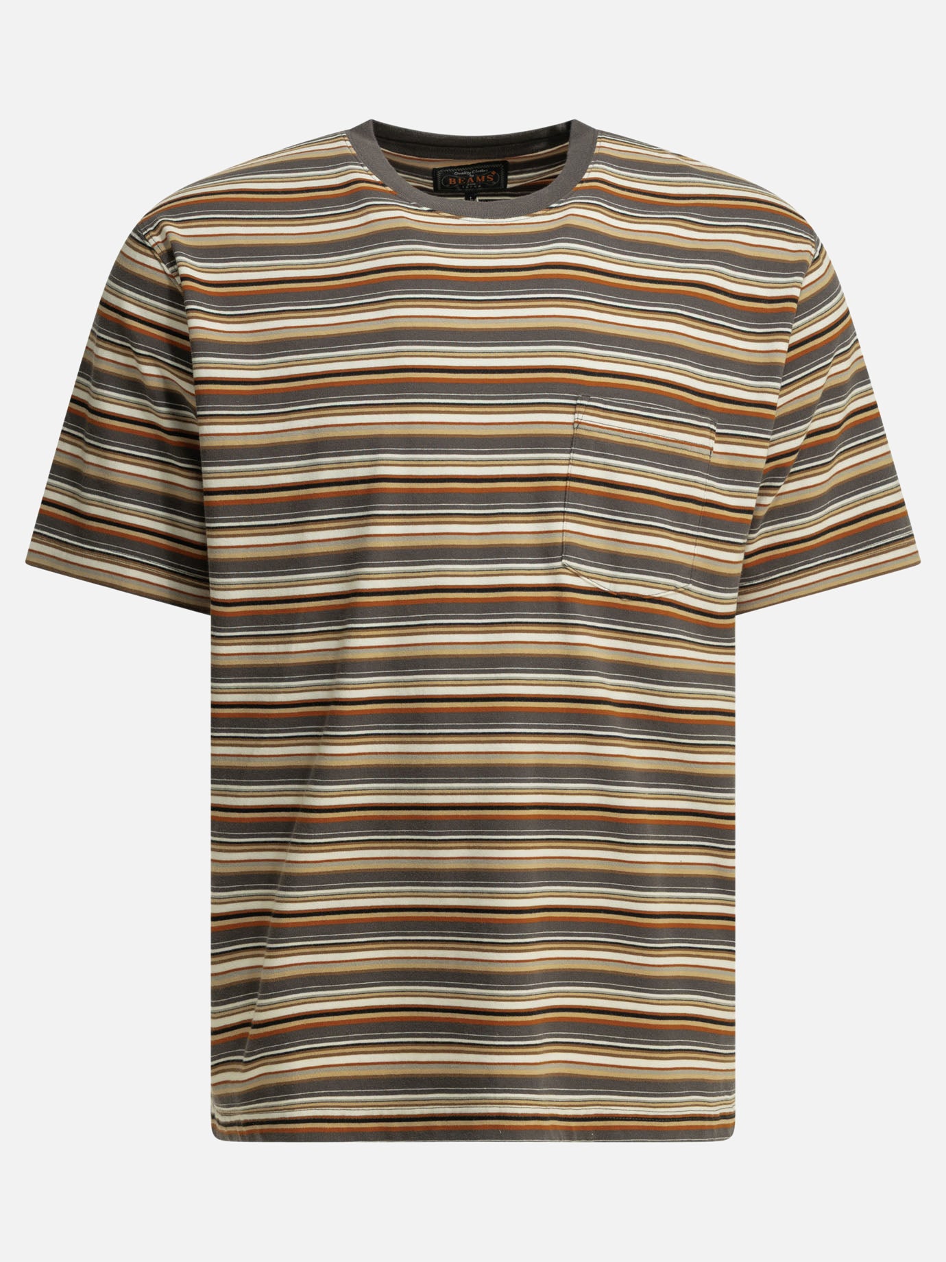 T-shirt girocollo Striped  Marrone - Beams Plus Uomo | PDP | VIETTI Online Store | thumbnail