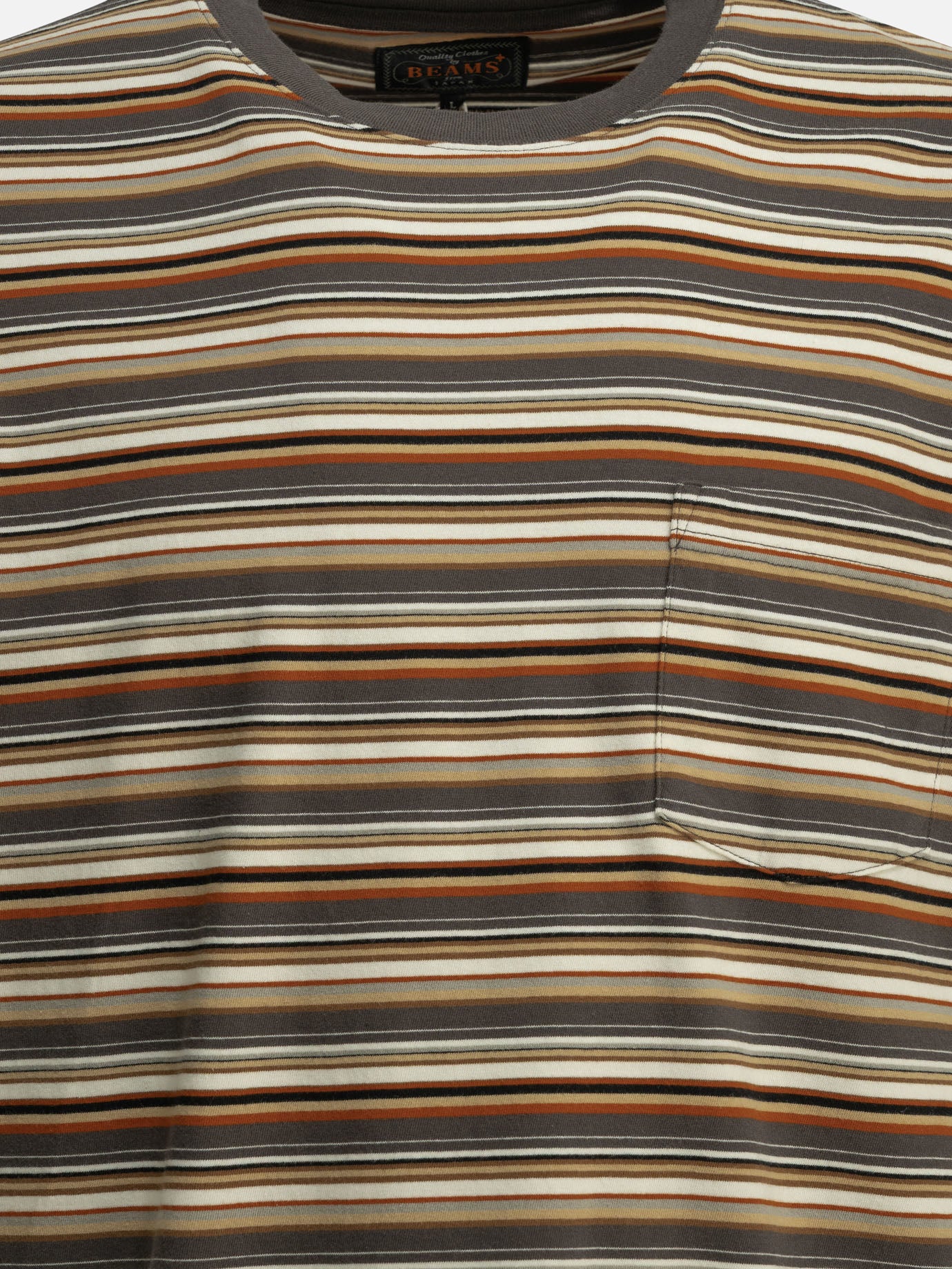 T-shirt girocollo Striped  Marrone - Beams Plus Uomo | PDP | VIETTI Online Store | thumbnail_3