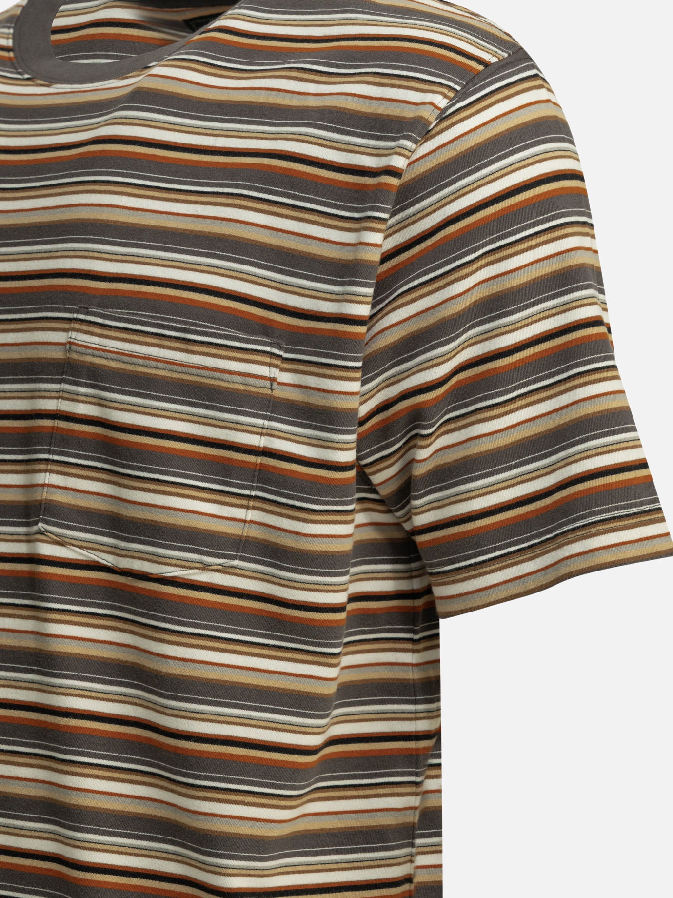 T-shirt girocollo Striped  Marrone - Beams Plus Uomo | PDP | VIETTI Online Store | Zoom-Modal_4
