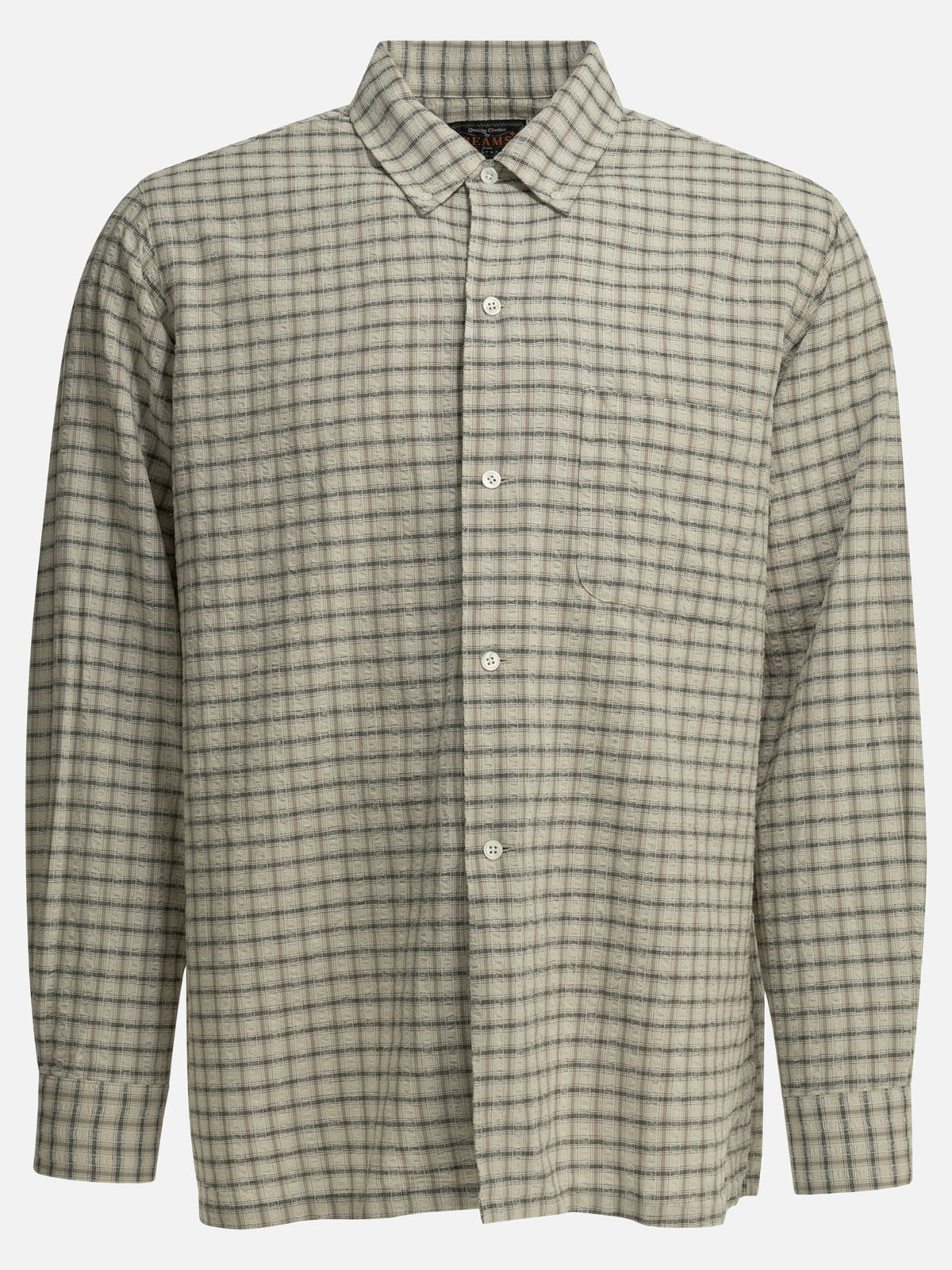 Beams Plus "Open BD Sucker" casual shirt Beige
