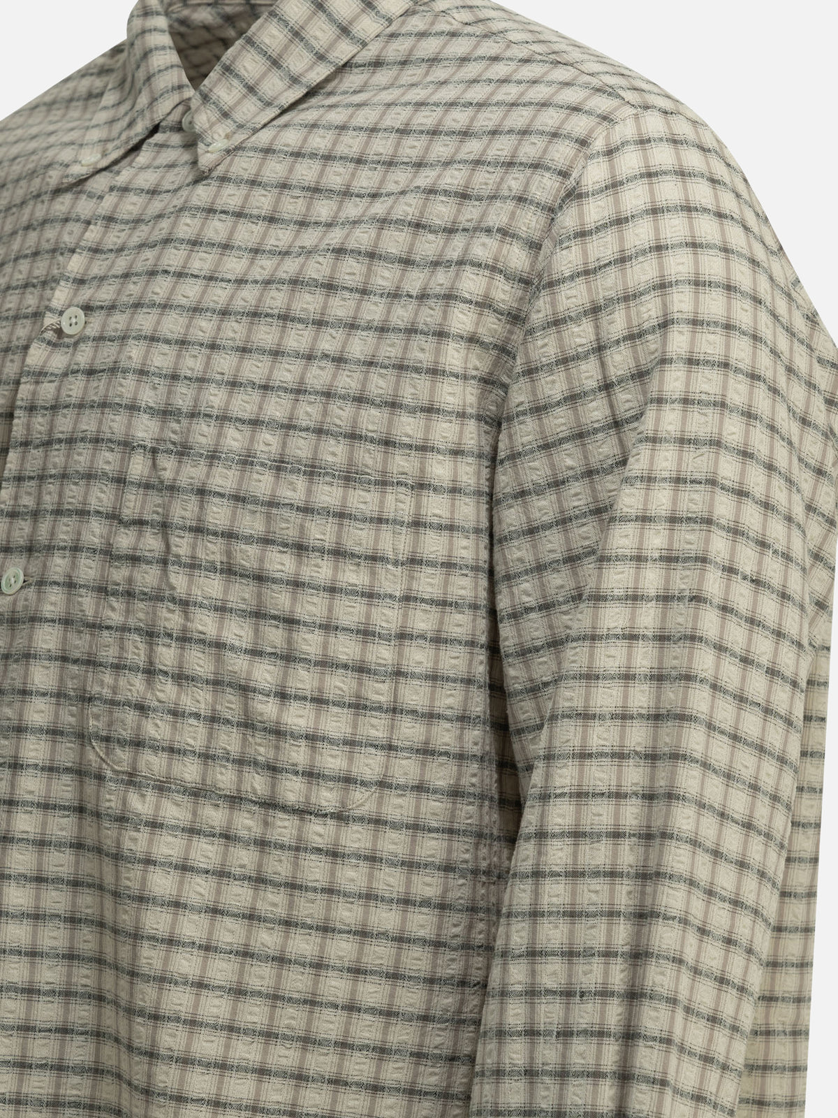 Beams Plus "Open BD Sucker" casual shirt Beige